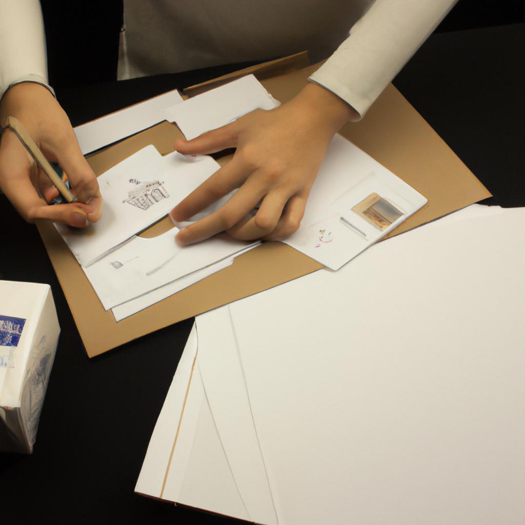 Person working on packaging design